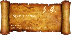 Jáger Gordon névjegykártya